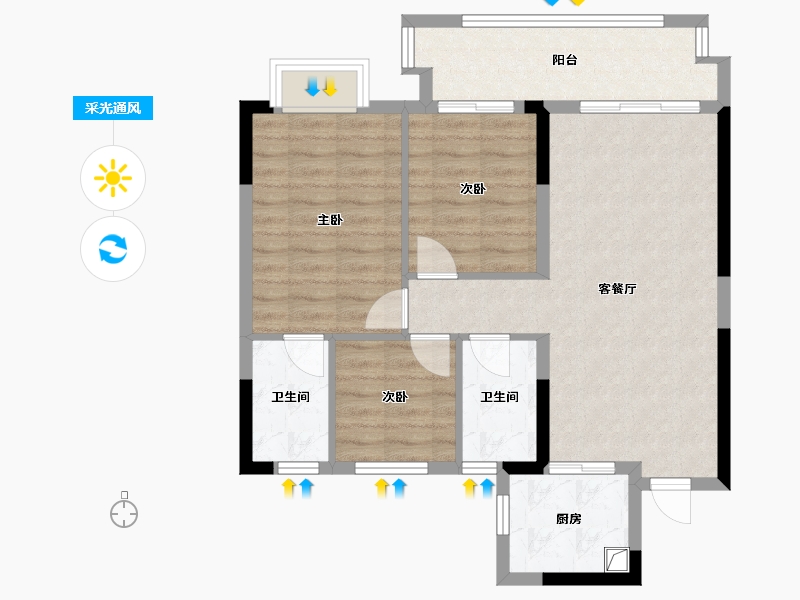 江西省-赣州市-九里理想-77.49-户型库-采光通风