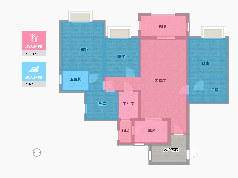 海南省-海口市-泊岸小区-159.20-户型库-动静分区