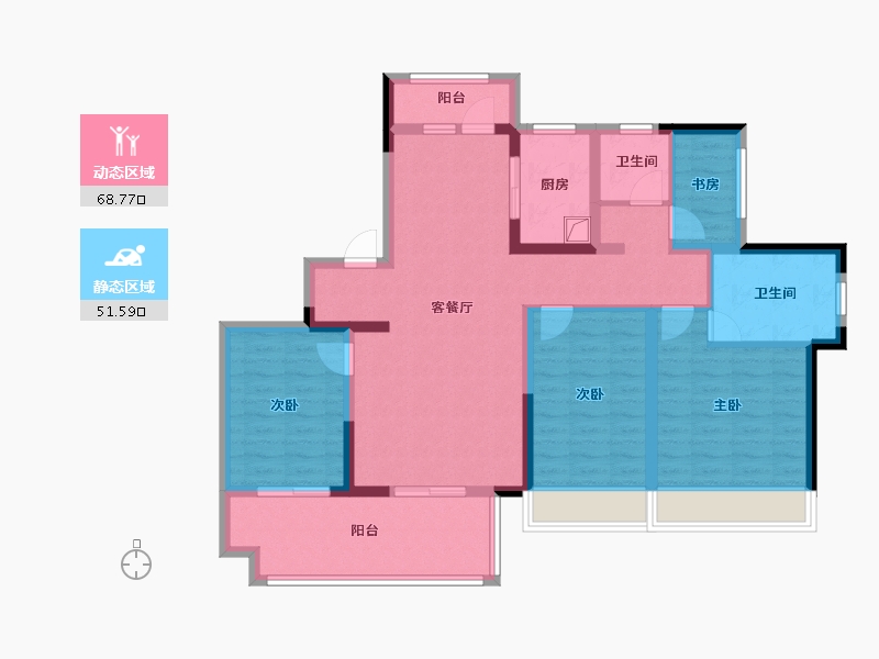 安徽省-六安市-名邦枫林里-106.40-户型库-动静分区