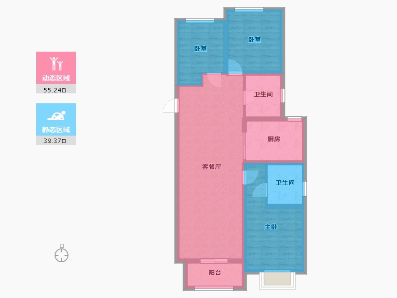 河北省-廊坊市-北辰香麓-95.74-户型库-动静分区