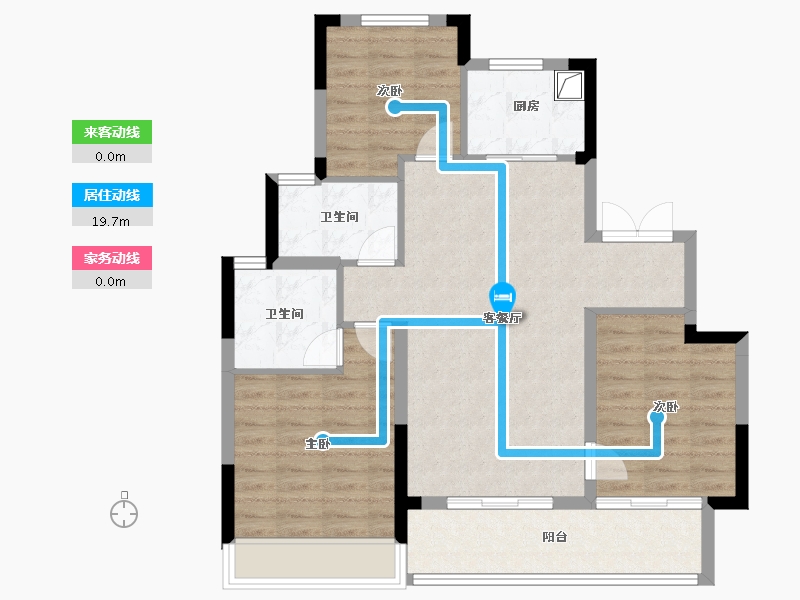 浙江省-温州市-璀璨里-85.60-户型库-动静线