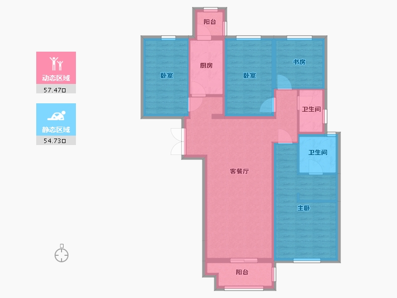 河南省-郑州市-老鸦陈新村安置房-117.28-户型库-动静分区