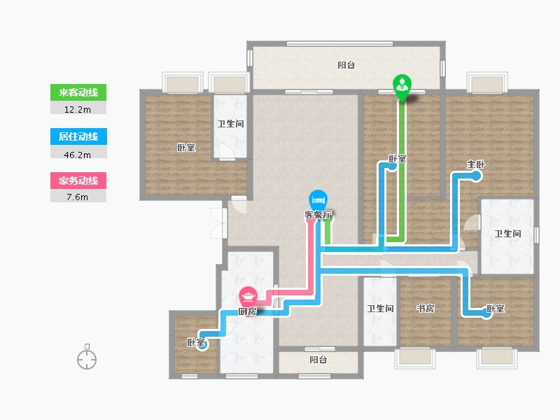 海南省-海口市-泊岸小区-208.00-户型库-动静线