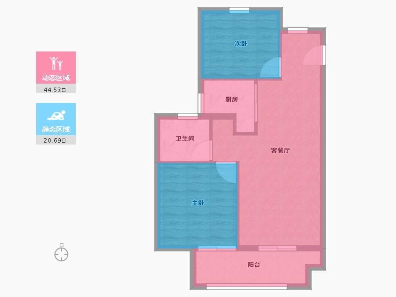 浙江省-宁波市-耀悦云庭项目-58.80-户型库-动静分区