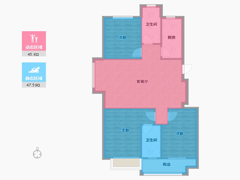 浙江省-金华市-新鸿广场-89.00-户型库-动静分区