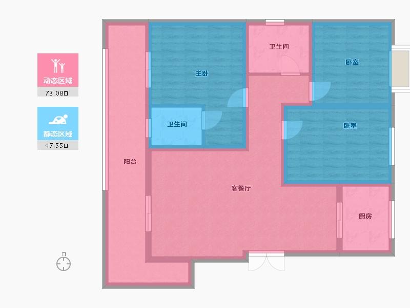 陕西省-汉中市-庆华兴庆家园-105.90-户型库-动静分区