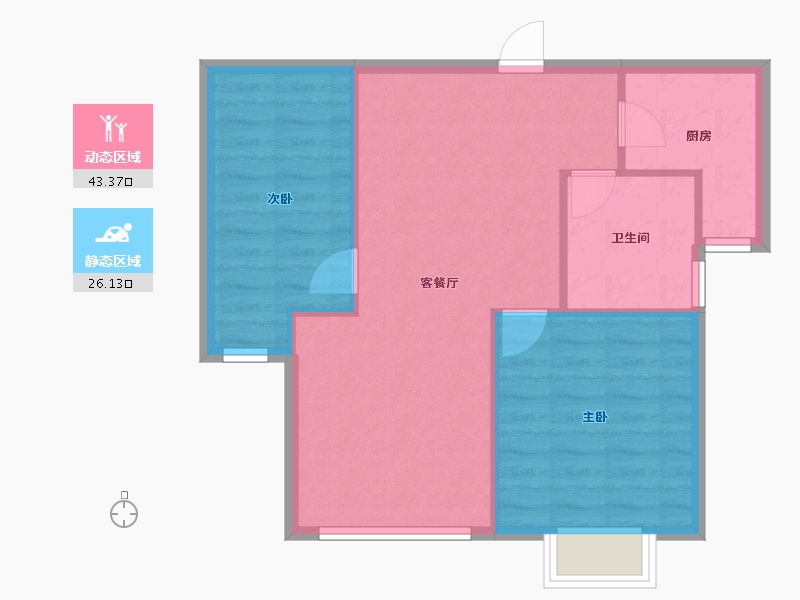 青海省-西宁市-华益茗筑谦和园-80.80-户型库-动静分区