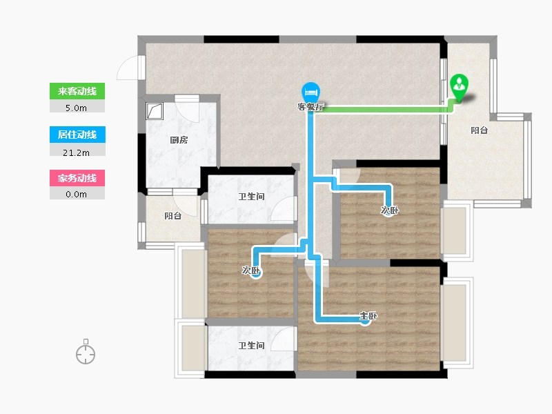 四川省-成都市-翡翠湾-93.43-户型库-动静线