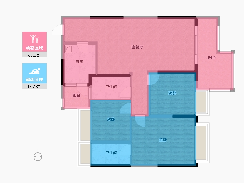 四川省-成都市-翡翠湾-93.43-户型库-动静分区