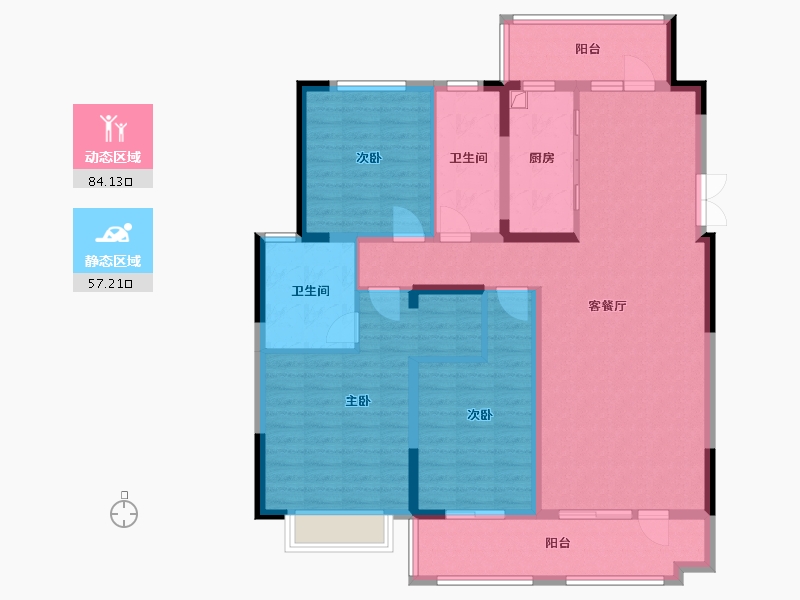 山东省-临沂市-万城花开-127.00-户型库-动静分区