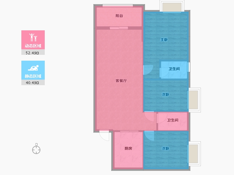 福建省-泉州市-新华小区-83.20-户型库-动静分区