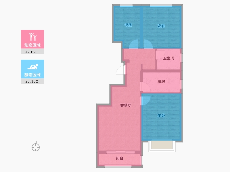 河北省-唐山市-翡翠观唐-78.47-户型库-动静分区