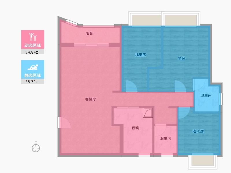 广东省-广州市-体育西苑-88.38-户型库-动静分区