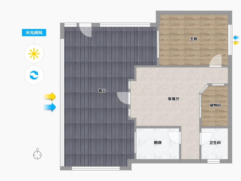 河北省-廊坊市-天洋城4代-南区-52.00-户型库-采光通风