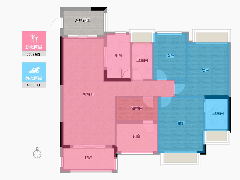 广东省-河源市-河源雅居乐花园-二期-100.80-户型库-动静分区