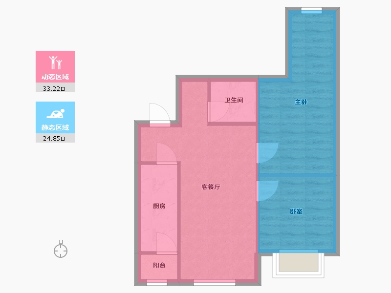 北京-北京市-阜成路6号院-45.00-户型库-动静分区