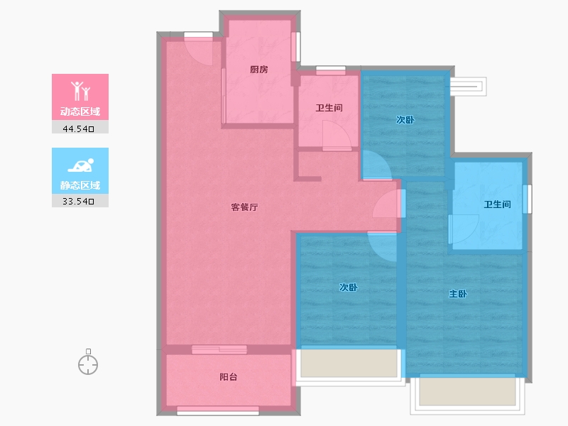 广东省-深圳市-佳兆业樾伴山-69.30-户型库-动静分区