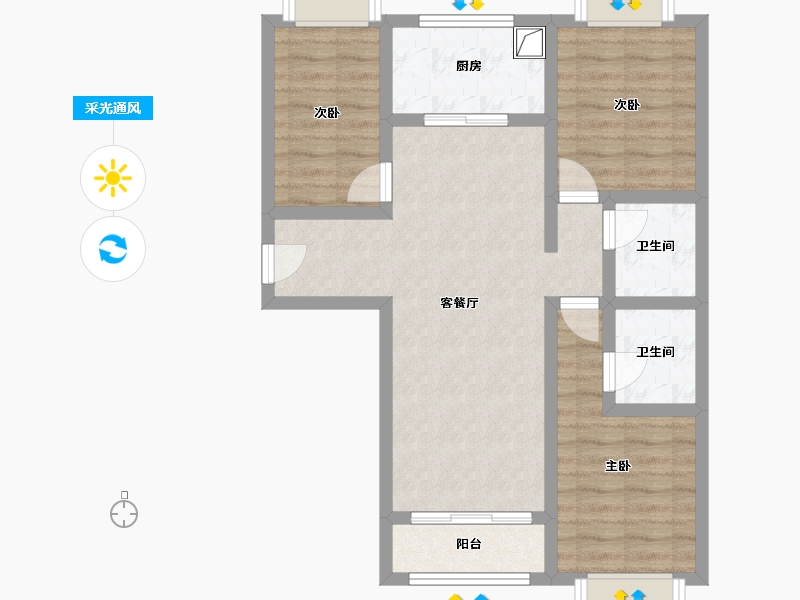 北京-北京市-科华家园-75.00-户型库-采光通风