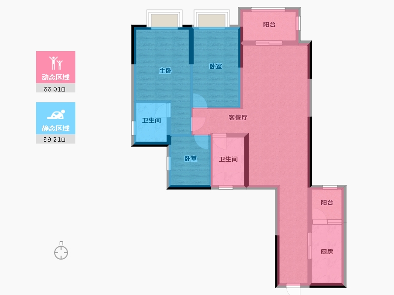 重庆-重庆市-实地・蔷薇国际3期-81.48-户型库-动静分区