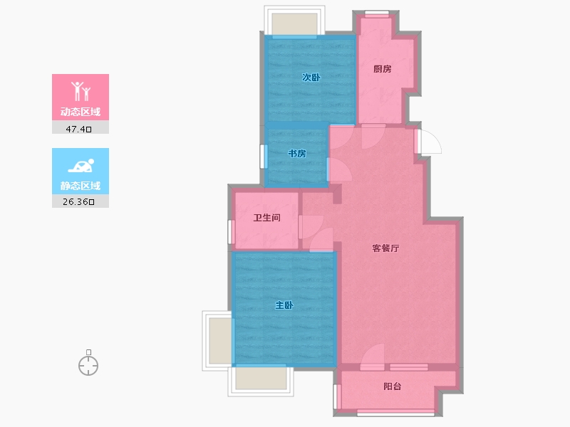 天津-天津市-金隅悦城嘉悦园-76.46-户型库-动静分区