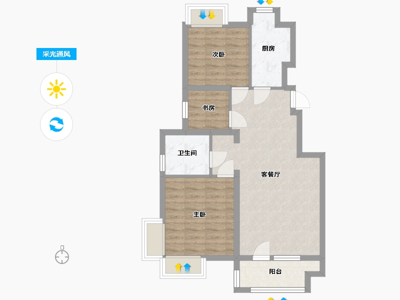 天津-天津市-金隅悦城嘉悦园-76.46-户型库-采光通风