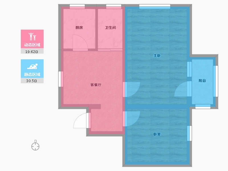 北京-北京市-磨房北里-45.43-户型库-动静分区