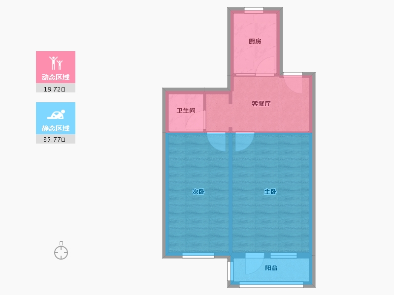 北京-北京市-洋桥东里-48.00-户型库-动静分区