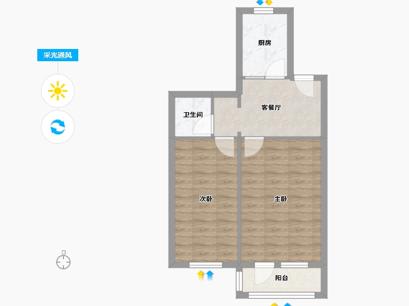 北京-北京市-洋桥东里-48.00-户型库-采光通风