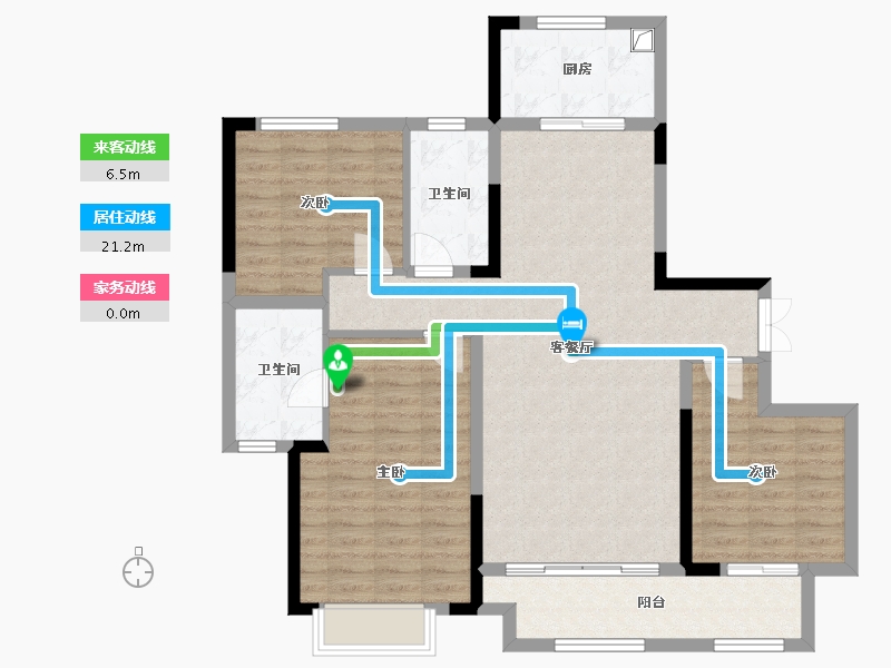 山东省-滨州市-拉菲公馆-103.00-户型库-动静线