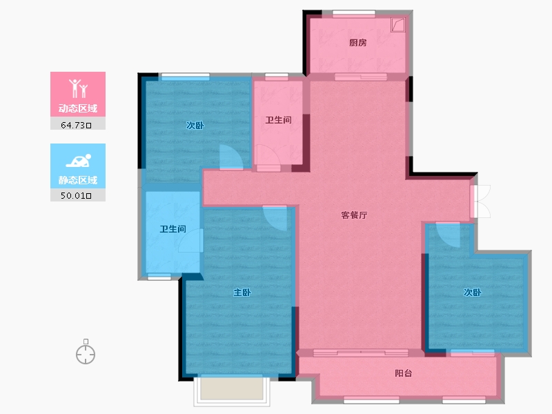 山东省-滨州市-拉菲公馆-103.00-户型库-动静分区