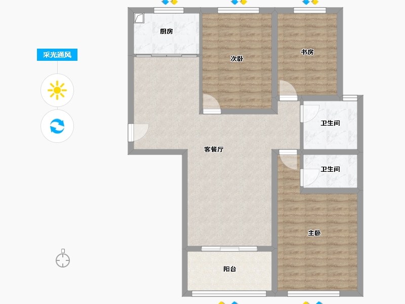 河南省-南阳市-伟城水悦龙湾-112.80-户型库-采光通风