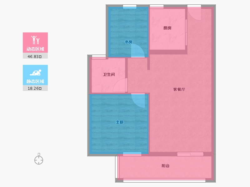 浙江省-宁波市-海风四季-56.00-户型库-动静分区