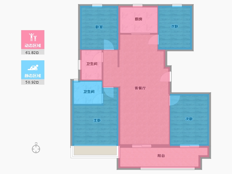 河南省-济源市-德鸿迎宾府-101.82-户型库-动静分区