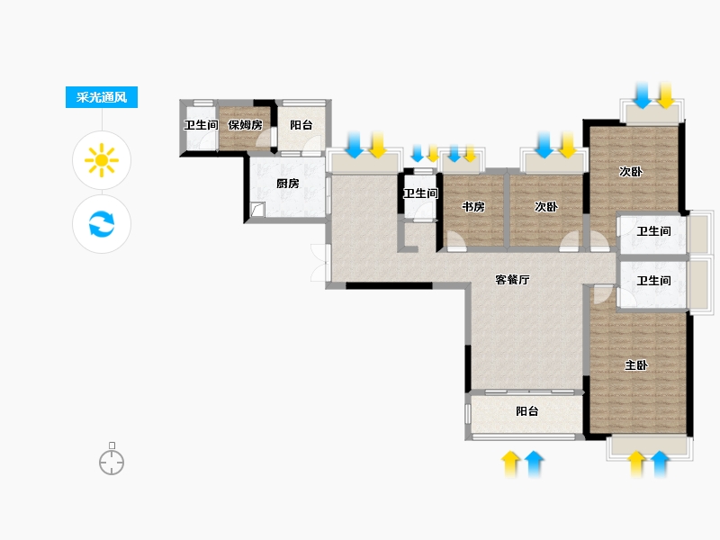 四川省-成都市-人居东湖长岛-144.00-户型库-采光通风