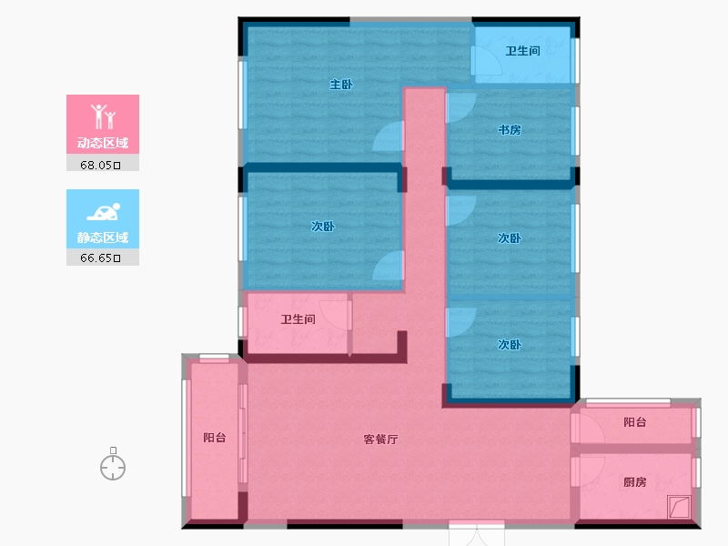 湖南省-长沙市-旭海家园-130.00-户型库-动静分区