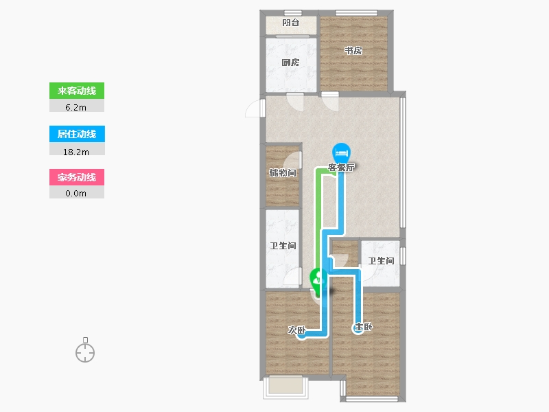 天津-天津市-云景庭苑-104.00-户型库-动静线