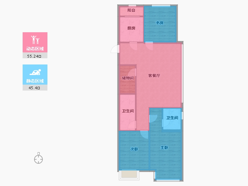 天津-天津市-云景庭苑-104.00-户型库-动静分区