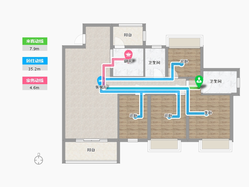 广西壮族自治区-南宁市-云星钱隆首府-110.00-户型库-动静线