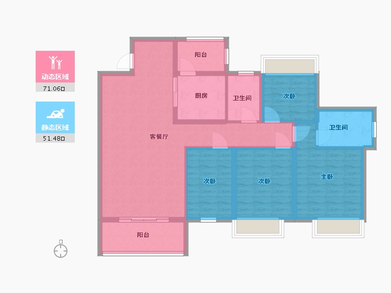 广西壮族自治区-南宁市-云星钱隆首府-110.00-户型库-动静分区