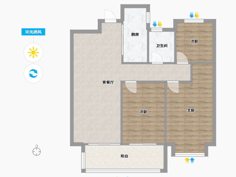 安徽省-合肥市-高速时代御府-89.00-户型库-采光通风