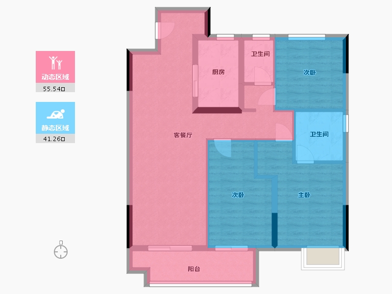 江苏省-常州市-昱湖上观-86.80-户型库-动静分区