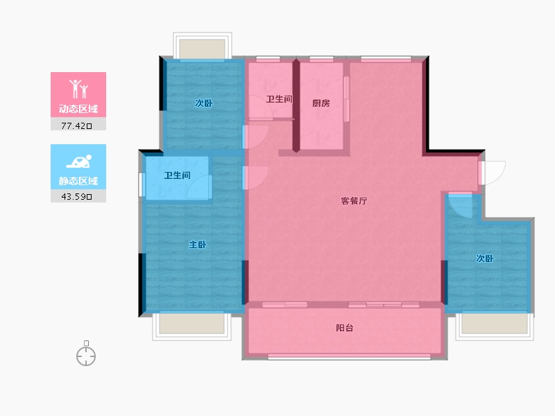 河南省-南阳市-金水兰庭-109.09-户型库-动静分区