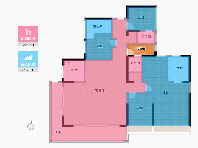 广西壮族自治区-百色市-星河上城-170.00-户型库-动静分区