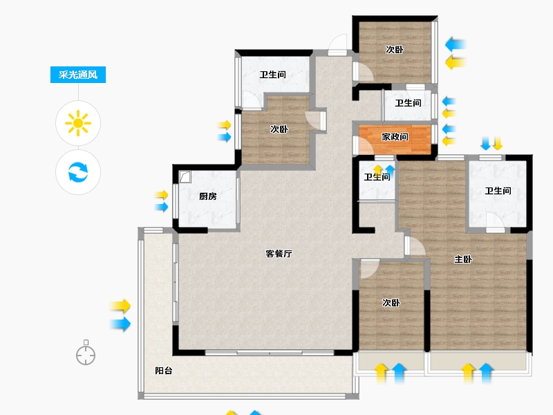 广西壮族自治区-百色市-星河上城-170.00-户型库-采光通风