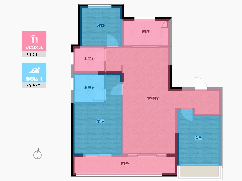 山东省-济南市-春风心语-88.60-户型库-动静分区