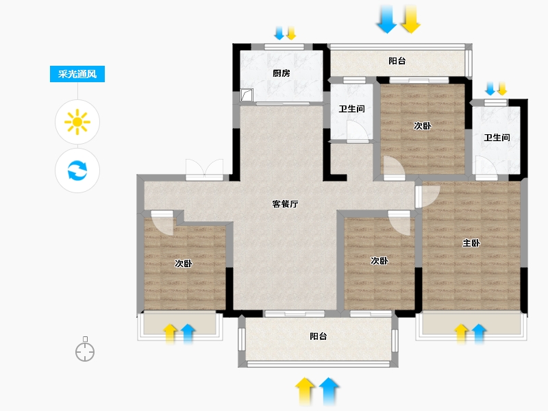 河南省-郑州市-世和府-114.40-户型库-采光通风