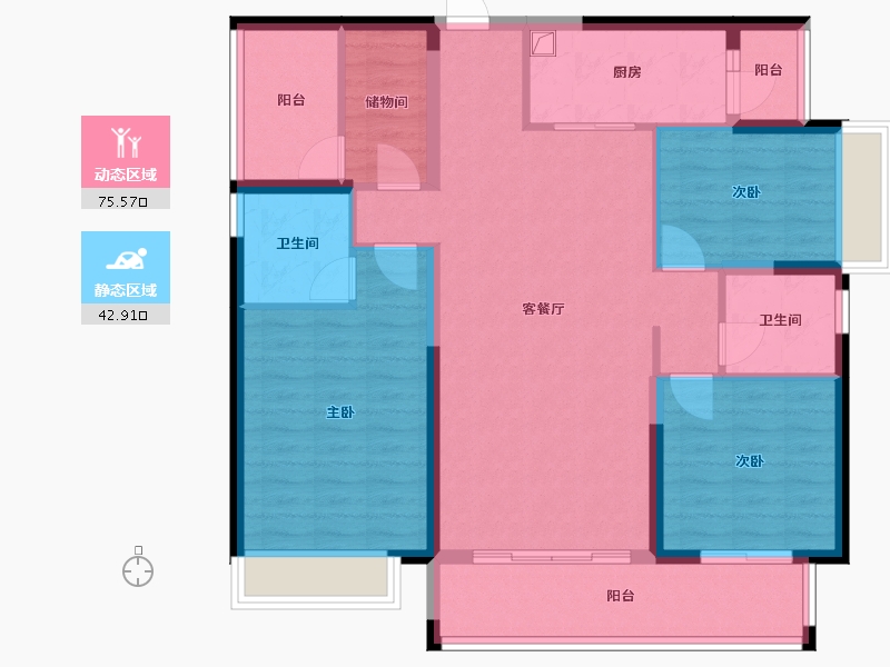 湖南省-湘潭市-美的莲城首府-111.54-户型库-动静分区