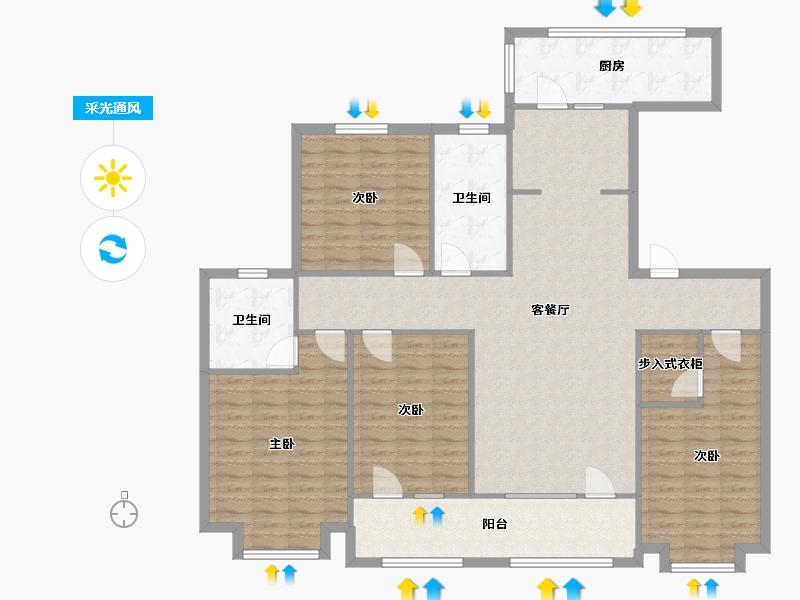 山东省-济南市-德润天玺-135.89-户型库-采光通风