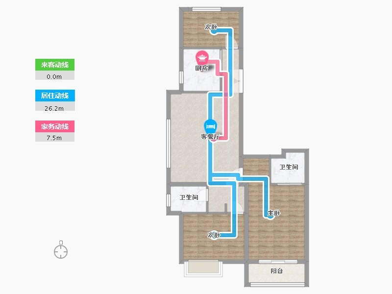 河北省-廊坊市-公园壹号三期-101.60-户型库-动静线