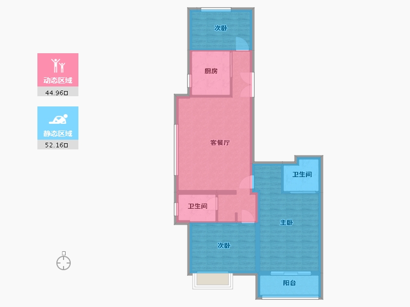 河北省-廊坊市-公园壹号三期-101.60-户型库-动静分区